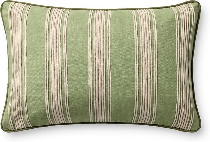 Loloi Chris Loves Julia Verona Collection PCJ0033 Green 13'' x 21'' Cover w/Down Pillow