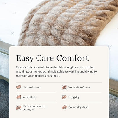 Minky Couture Hugs Blanket - Extra Plush Blanket for Premium Gifting - Stretchy Bubbled Cozy Throw - Silky Smooth - Durable & Machine-Washable - Travel-Friendly - Travel, Milk Chocolate