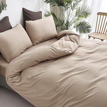CLOTHKNOW Khaki Queen Comforter Set Cream Coffee Bedding Comforter Sets Soft Taupe Queen Comforter All Season Wheat Tan Comforter Sets Queen