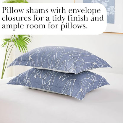 Southshore Fine Living, Inc. Modern Foliage Collection - 2-Piece Twin Bed Comforter Set, Down Alternative Comforter Set, Microfiber Fabric, Twin Bedding Sets Complement Room Décor, Twin/XL, Blue