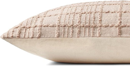 Loloi Magnolia Home by Joanna Gaines Liv Collection PMH0064 Beige 13'' x 21'' Cover w/Down Pillow