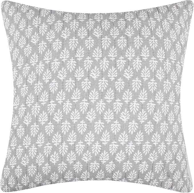 Levtex Home - Aditya Taupe - Decorative Pillow (18 x 18in.) - Leaves - Grey White