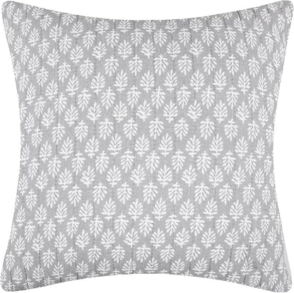 Levtex Home - Aditya Taupe - Decorative Pillow (18 x 18in.) - Leaves - Grey White