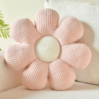 Xuyier Flower Shaped Throw Pillow,Soft Daisy Pillow with Decorative Pillows for Bed Couch Chair Floor, Flower Plush Pillows for Living Room Bed Room Seat Cushion(19.6" Pink)