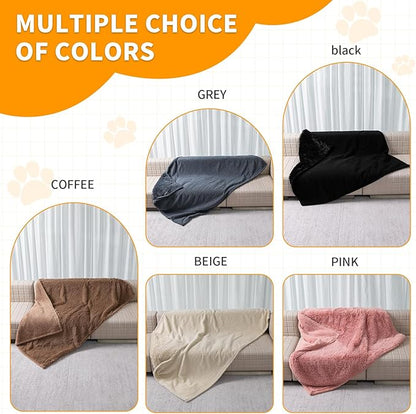 Waterproof Dog Blanket Pink Fluffy Long Faux Fur Pet Throw Blankets 28x20in for Couch Love Bed Cover Washable(Pink,XS)