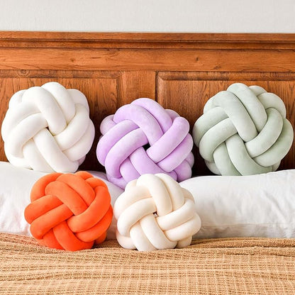 Uvvyui Knot Pillow Ball, Soft Lavender Home Decor Knotted Pillows, Cute 8" Knot Pillow Round Velvet Plush Throw Pillow, Aesthetic Decorative Pillows for Bed, Floor, Couch, Bedroom