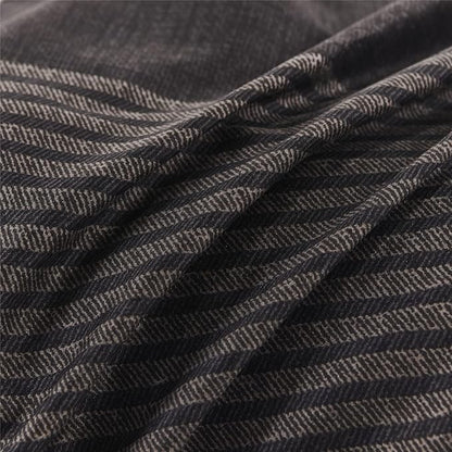RYNGHIPY 8Pcs Revsible Grey Black Striped Down Alternative Comforter Bedding Collections, Lightweight All Season Striped Bedding Comforters Sets for Queen Bed (Queen,Grey Black)