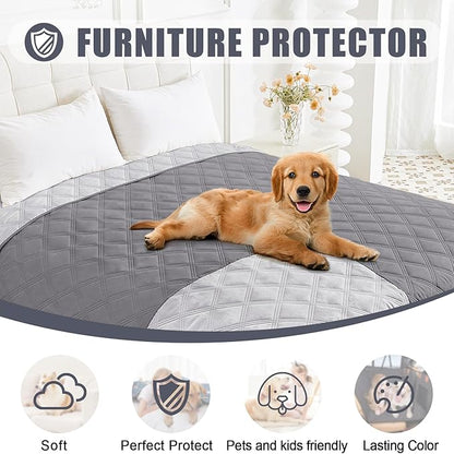 Smiry Waterproof Dog Bed Cover Blanket 30x53, Soft Reversible Pet Blanket, Washable Leakproof Cats Dogs Couch Cover for Sofa, Couch, Furniture, Grey/Light Grey