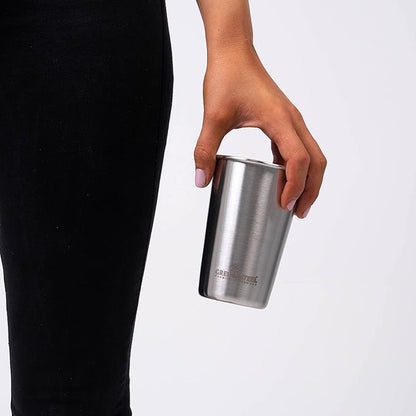 Stainless Steel Cups 20oz - Large Single wall Tumbler - Extra Strong Stackable Durable Pint Cup (2 Pack)