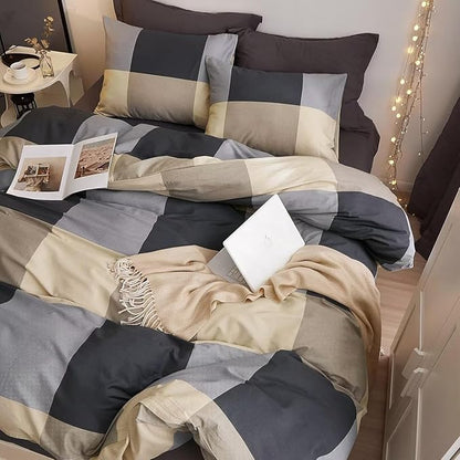 HighBuy Twin XL Comforter Set Modern Buffalo Plaid Comforter Set Men Boy Geometric Checkered Grid Pattern Bedding Comforter Set Soft Fluffy Down Alternative Bedding Set Comforter Sets Twin XL Size