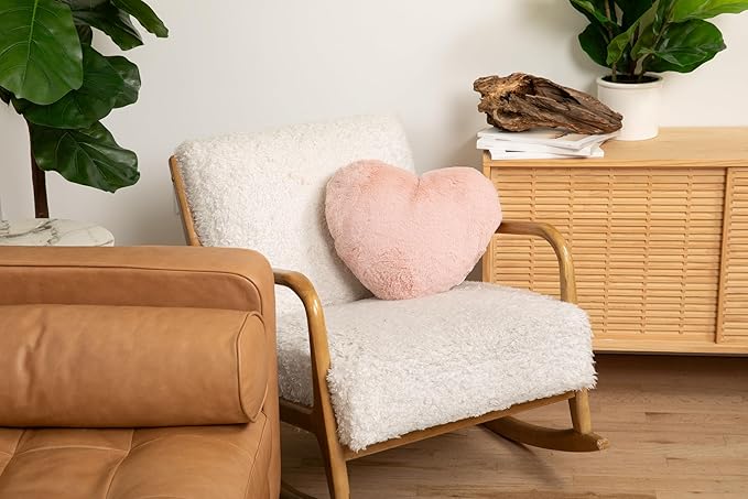 HUGIMALS Super Sized Heart to Hug Pillow in Antique Rose | 8 lb Weighted Soft Heart Shaped Sensory Pillow | for Self-Care, Relaxation, Sleep with Cozy Hand Pocket - Thoughtful Gift for Adults, Teens