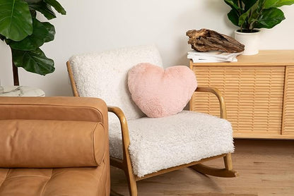 HUGIMALS Super Sized Heart to Hug Pillow in Antique Rose | 8 lb Weighted Soft Heart Shaped Sensory Pillow | for Self-Care, Relaxation, Sleep with Cozy Hand Pocket - Thoughtful Gift for Adults, Teens