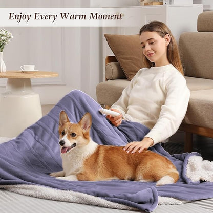 Electric Blanket Queen Size Heated Blanket 84''x90'', Fast Heating Blanket with 5 Heat Settings and 10-Hour Auto-Off, ETL and FCC Certification, House Warming Gifts New Home (Lavender Purple)