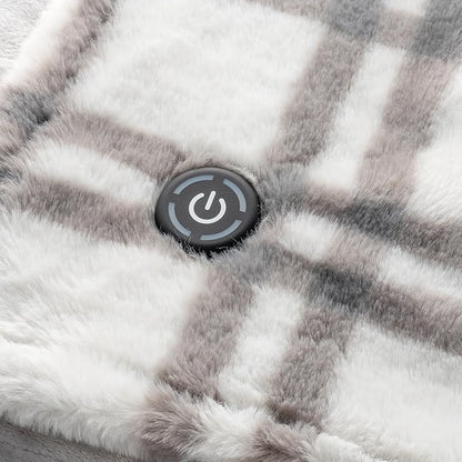 Berkshire Blanket Heated Throw Blanket, Grace Fur to Loftmink Reversible Electric Throw with 4 Heat Levels, Fast Heating Printed Throw for Couch and Bed, Auto Shut-Off Feature (50"x60")