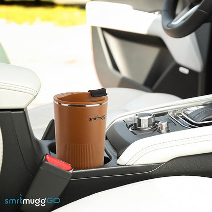 GO Heated Coffee Mug, Travel Mug, 13.5 OZ. Smart Mug, Battery Powered Heated Coffee Mug, Great for Coffee and Tea, Snap on Magnetic Charging Cord, New and Improved (Pumpkin Spice)