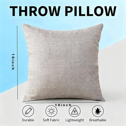 Decorative Couch Pillow Covers SofaThrow pillows with inserts included Bohemian-Style Country Cushion Cover Suitable for Beds, Sofas, Living Rooms, and Home Decor 2pack 18X18 inch.(Seagull Grey)