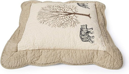 Donna Sharp Cotton Throw Pillow - Bear Creek Lodge Decorative Throw Pillow with Bear Pattern - Square