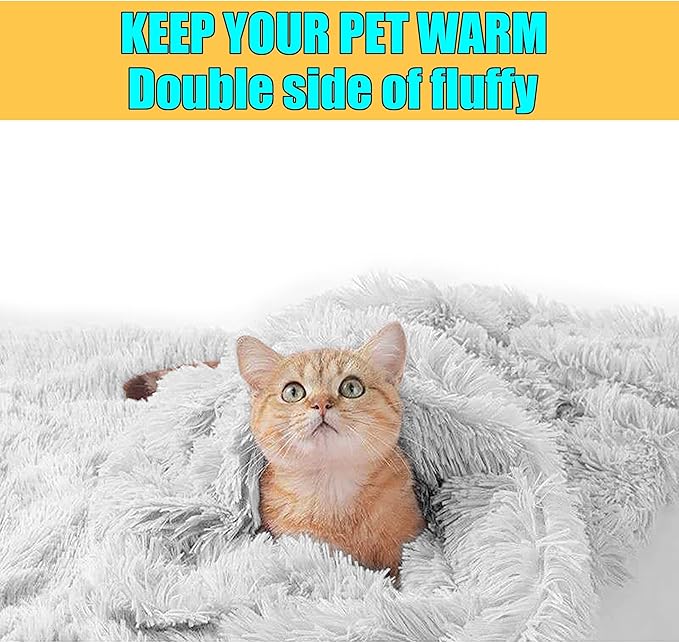 Pet Dog Bed Blankets, Fluffy Fleece Dog Throw Blankets Sleep Mat,Soft Puppy Blankets Cat Kitten, S M L XL,Fuzzy Reversible Sherpa Blanket for Bed, Couch, Sofa, Travel,Washable & Lightweight