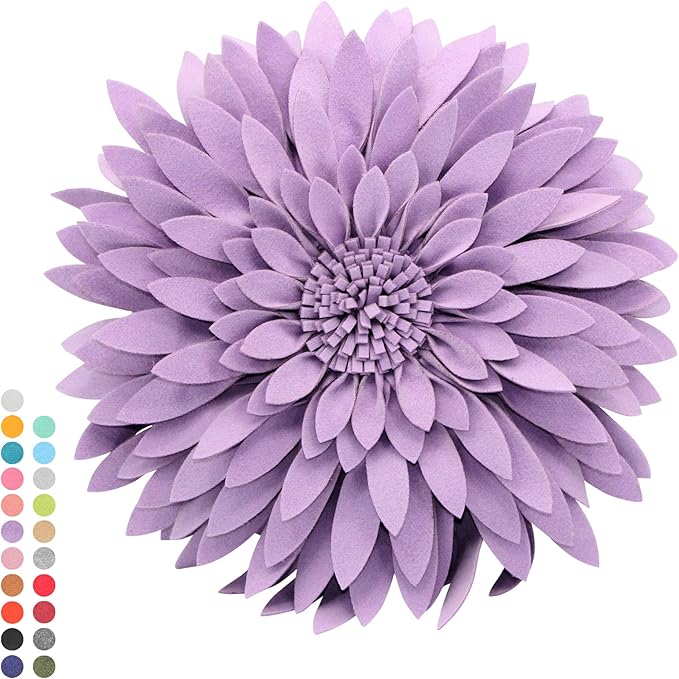 Contempo Lifestyles Flower Pillow - 3D Sunflower Decor Throw Pillow, 14.5 x 13 inch Round - Home Decor for Couch, Bed & Living Room, Gifts for Her