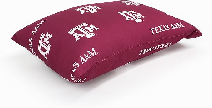 College Covers Everything Comfy Texas A&M Aggies Pillowcase Pair, Standard, 20" x 30", Includes 2 Pillowcases