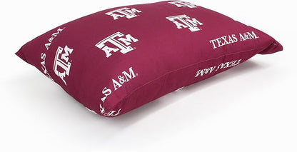 College Covers Everything Comfy Texas A&M Aggies Pillowcase Pair, Standard, 20" x 30", Includes 2 Pillowcases