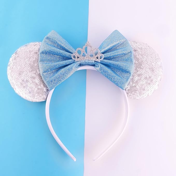 Mouse Ear Headbands,Sparkle Mouse Ears Headband for Women Girls Cartoon Princess Costume Cosplay Decoration (Cinderella)