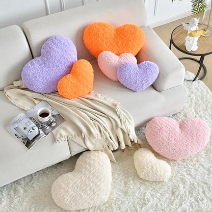 Heart Pillow, Soft Heart Shaped Pillow with Room Decorative Throw Pillows for Bed Couch Chair Sofa, Heart Shaped Cute Throw Pillow Cushion for Bedroom Living Room (Lavender, Mini 12.9" x 9.8")