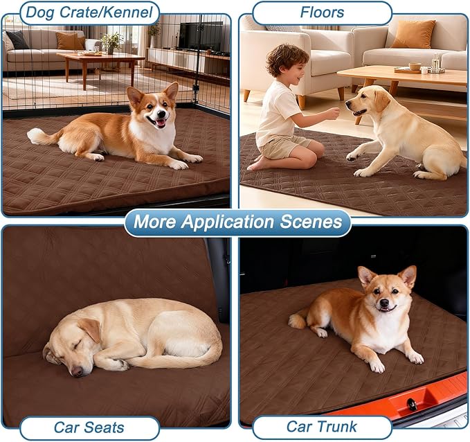 hyha Waterproof Dog Blanket, Reversible Pet Bed Blanket, Soft Sofa Couch Cover for Dogs Washable, Waterproof Pet Couch Covers for Sofa Puppy Cats Furniture Protector(30"x53", Brown/Brown)