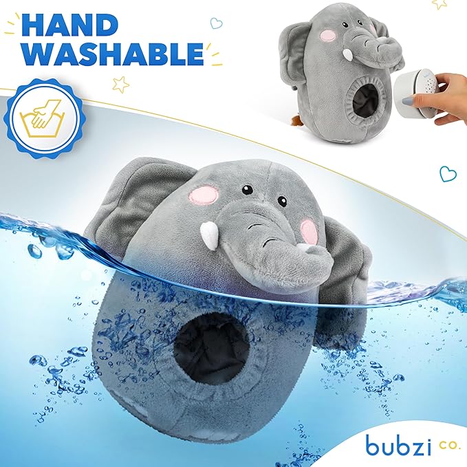 Bubzi Co Sound Machine, Portable Elephant Soother & Night Light Projector, Comforting Electronic Infant Toddler Sleep Aid & Shush with White Noise