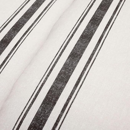 Lush Decor Farmhouse Stripe Reversible Cotton Comforter Set, 2-Piece, Twin XL Black - Twin Bedding Set - Dorm Decor - Striped Comforter for Farmhouse Bedroom Decor