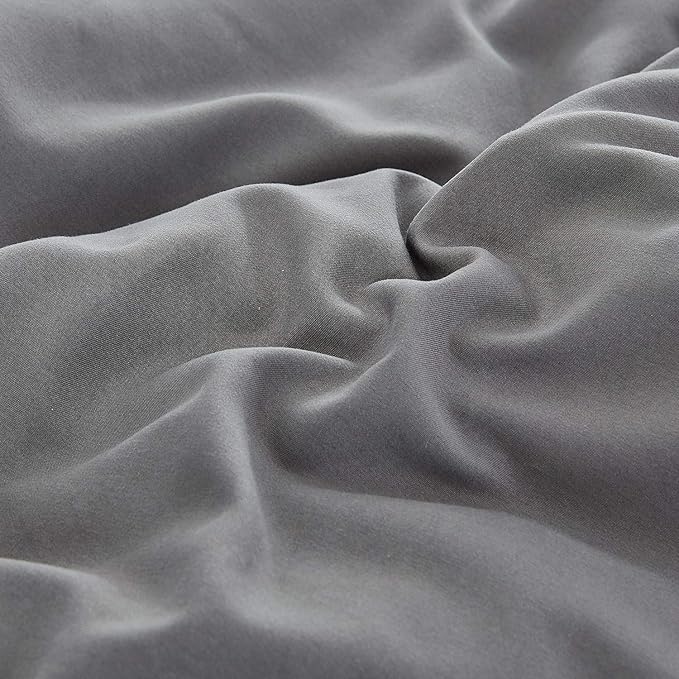 Cottonight Grey Comforter Sets Full Size Dark Grey Bedding Comforter Set Full Charcoal Gray Quilts Blanket Modern Solid 3PCS Smoke Gray Bedding Comforter Set for Men Boys Adults Full Bed