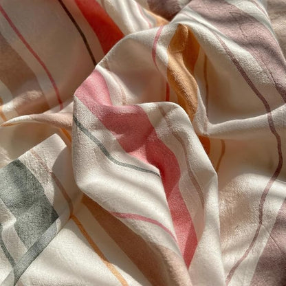 mixinni Pastel Rainbow Stripes Comforter Set King 3 Piece - Striped Bedding Set with Fluffy Comforter & 2 Pillowcases, Lightweight All Seasons, Sweet Boho Aesthetic for Girls Women Teens