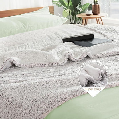 Electric Heated Blanket Full Size 72"×84" with 9 Heating Levels & 1-10Hs Auto Off，Double Sided Plush Sherpa, Energy Efficient, Machine Washable, for Couch & Bed, Light Gradient Purple