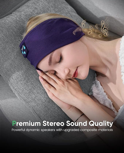 Navly Sleep Headphones Bluetooth Headband, Headband Headphones for Sleeping, Soft Long Time Play Sleeping Headsets with Built in Speakers Perfect for Workout,Running,Yoga,Travel