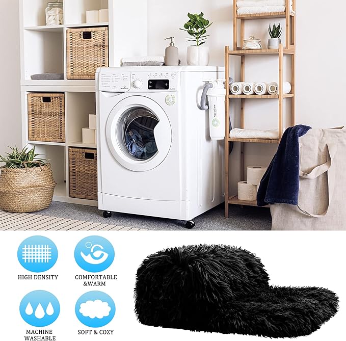 JONIYEAR Decorative Soft 2.8" Long Pile Fluffy Faux Fur Throw Blanket 50" x 60", Solid Luxury Fuzzy Plush Blanket for Couch Sofa Bed, Accent Cozy Shaggy Lightweight Blankets for Pet,Thick,Warm, Black