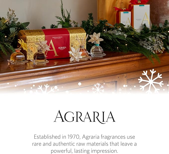 AGRARIA AirEssence Flower and Reed Diffuser Set, Handmade Sola Flower Botanical Home Fragrance Set, Scented Oil Reed Diffuser Gift for All Occasions