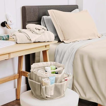Hearth & Harbor Complete Dorm Room Set, Twin XL Comforter Set, Sheet Set, Pillows, Mattress Protector, Towels and Organizers - All Dorm Accessories Included