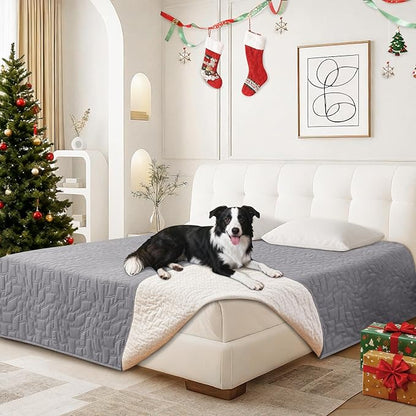 Waterproof Couch Covers for Pets, Waterproof Dog Bed Cover, Anti-Slip Soft Dog Blankets, Couch Cover for Dogs Washable, Pet Blanket for Puppy Large Dogs Cat (30x70 Inch, Light Grey)