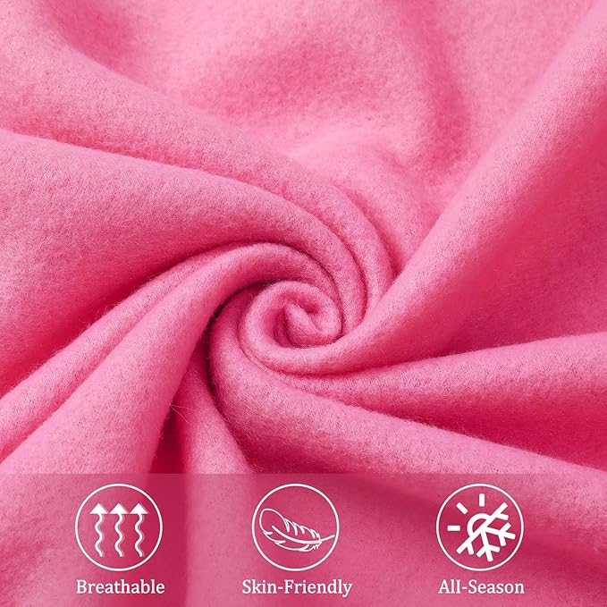 Kinlop Fleece Blanket Bulk 60 x 50 Inch Soft Lightweight Fleece Cozy Blanket Warm Throw Plush Pet Throw for Bed Couch Sofa Home Office Wedding Gifts Travel Camping(Azalea Pink)