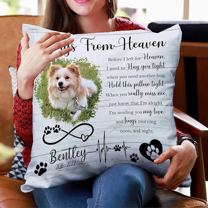 Custom Pet Memorial Throw Pillow (Insert Included), Sympathy Gift for Pet Loss, Dog Memorial Gifts, Photo Pillow Case Cover