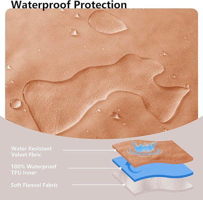 Waterproof Blanket for Couch, Leak Proof Dog Bed Blankets Reversible, Pet Throw Sofa Furniture Protector Machine Washable-52 x82,Orange+Cream