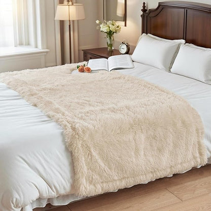 gogobunny Waterproof Dog Blanket for Couch & Furniture Protection - Super Soft Reversible Throw for Large Dogs & Cats, Calming Washable Fur & Sherpa Pet Blanket(33x77 Inch, Beige)
