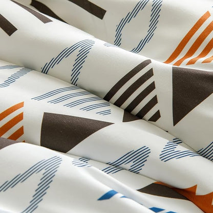 CLOTHKNOW Geometric Comforter Set California King Southwest Aztec Bedding Comforter Sets White Comforter California King