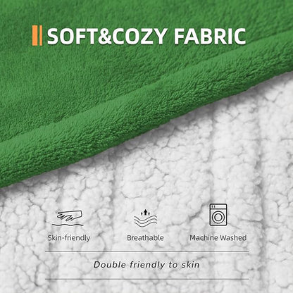 Heated Blanket 50''x60''-Soft and Comfortable Electric Throw,5 Heat Settings and 3H Auto Shut-Off Heating Blanket ETL&FCC Certification Machine Washable (Green)
