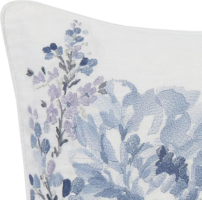 Laura Ashley - Throw Pillow with Envelope Closure, Elegant Home Decor for Bed or Sofa (Chloe Blue, 16" x 16")