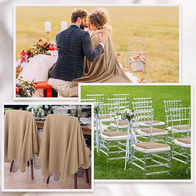 Kinlop Fleece Blanket Bulk 60 x 50 Inch Soft Lightweight Fleece Cozy Blanket Warm Throw Plush Pet Throw for Bed Couch Sofa Home Office Wedding Gifts Travel Camping(Khaki)
