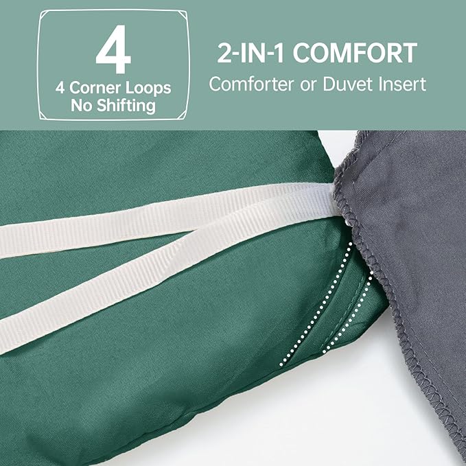 MUXHOMO Full Comforter Sets, All Season Ultra Soft Down Alternative Bedding - 3 Piece Lightweight Bed Set Includes 1 Comforter (82"x86") and 2 Pillow Shams (20"x26"), Emerald Green