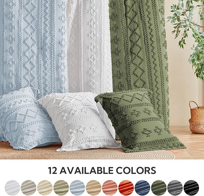 MR&HM Boho Comforter Set Full, Dusty Blue 7 Pieces Bedding Set, Farmhouse Shabby Chic Bed in a Bag with 1 Comforter, 2 Pillow Shams, 2 Pillowcases, 1 Flat Sheet, 1 Fitted Sheet for All Seasons