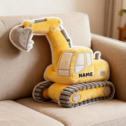 Custom Excavator Shaped Pillow Personalized Double-Sided Printed Cute Pillow Customized Christmas Party Commemorative Gift Sofa Decorative for Boys and Girls 8-32in