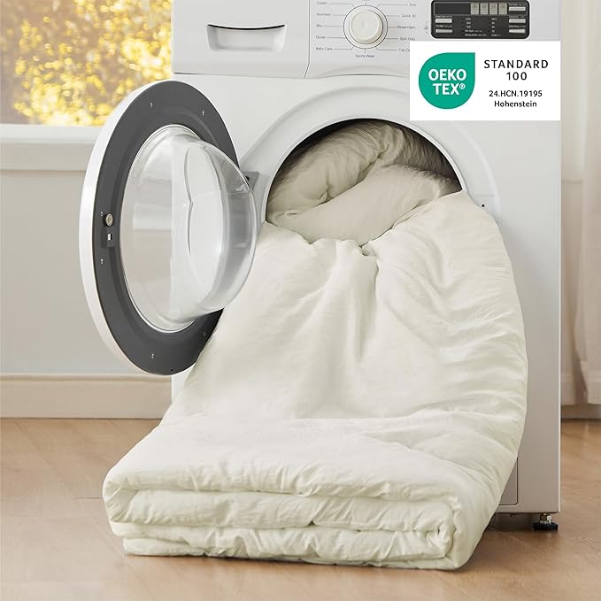 Bedsure Twin/Twin XL Comforter Set, Ivory Soft Prewashed Bedding for All Seasons, 2 Pieces GentleSoft™ Bed Set, 1 Lightweight Comforter (68"x88") and 1 Pillowcase (20"x26")